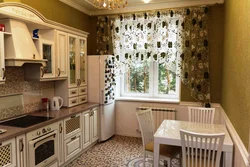 Tulle in a small kitchen in the interior