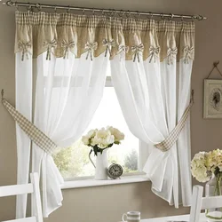 Tulle in a small kitchen in the interior