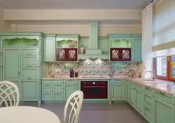 Зеленая кухня прованс в интерьере