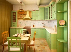 Interyerdə Yaşıl Provence Mətbəxi