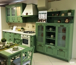 Green Provence kitchen in the interior