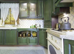 Green Provence kitchen in the interior