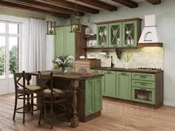 Green Provence kitchen in the interior