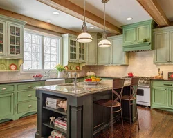 Green Provence Kitchen In The Interior