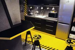 Oshxona dizayni sariq qora