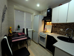 Kitchen interior in a small family photo