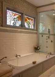 Plastic window in the bath photo