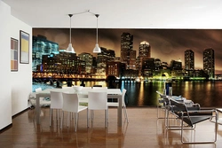 Night city kitchen photo