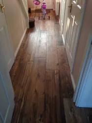 Wood-look floor in the hallway photo