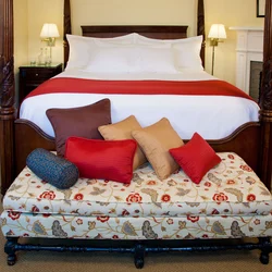 Photo of pillows in the bedroom interior photo