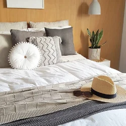 Photo of pillows in the bedroom interior photo