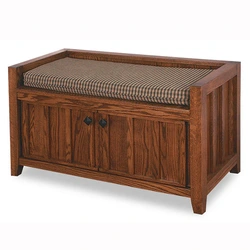 Wooden banquette in the hallway with your own hands photo made of wood