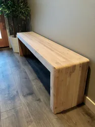 Wooden banquette in the hallway with your own hands photo made of wood