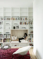 Shelving in the bedroom interior