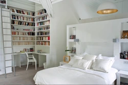 Shelving in the bedroom interior