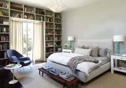 Shelving in the bedroom interior