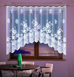 Tulle arch curtains for the kitchen photo