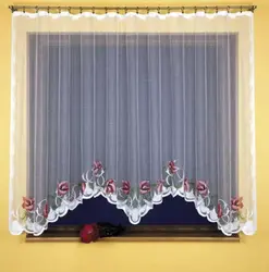 Tulle arch curtains for the kitchen photo