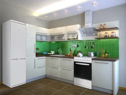 Kitchen design with white gas stove