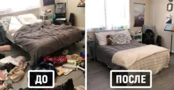 Bedroom before and after photos