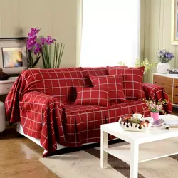 Beautiful bedspreads for the sofa in the living room photo