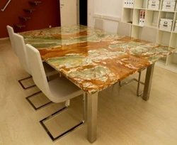 Artificial stone tables for the kitchen photo