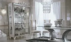 Display cabinet for dishes in the living room modern design