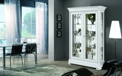 Display cabinet for dishes in the living room modern design