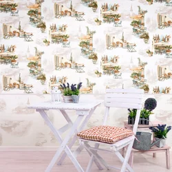 Non-woven washable kitchen wallpaper for walls photo