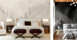 Wallpaper feathers bedroom design