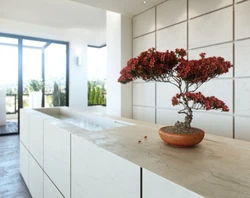Artificial Flowers In The Kitchen Interior