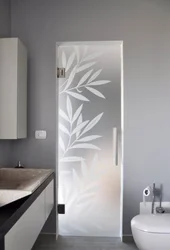 Glass door for bathroom photo