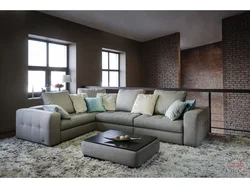 Modular sofa in the living room interior