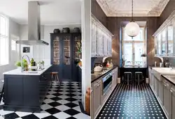 Interiors white kitchen black floor