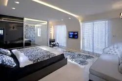 Interior bedroom walls with lighting