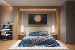 Interior bedroom walls with lighting