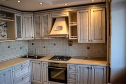 Kitchen interior if the kitchen is made of ash photo
