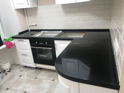 White Kitchen Black Sink Photo