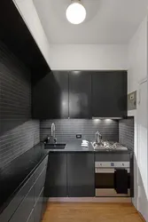 Black and white kitchen design in Khrushchev