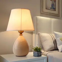 Table lamps in the bedroom in the interior