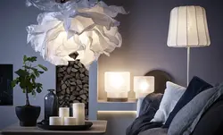 Table lamps in the bedroom in the interior