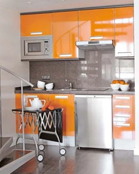 Kitchen in gray-orange tones photo