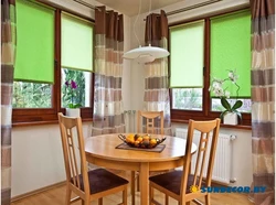 Wooden curtains for the kitchen photo