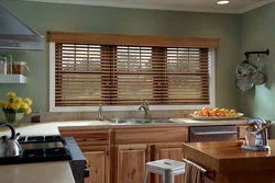 Wooden curtains for the kitchen photo