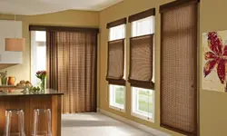 Wooden curtains for the kitchen photo