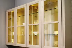 Glass showcase in the kitchen photo