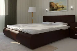 Double bed with mattress photo
