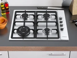 Gas hob photo in the kitchen