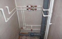 Photo of plastic bathroom pipes