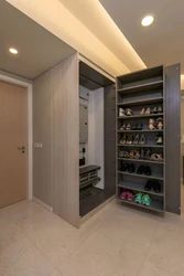 Hallway design with refrigerator in apartment